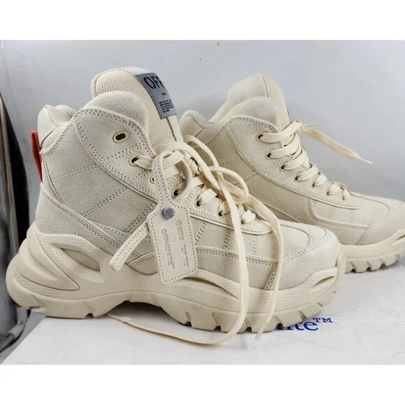 Off-White Hiker High Top Sneakers Men's 11US Beige Lace Up Closure - Picture 7 of 15
